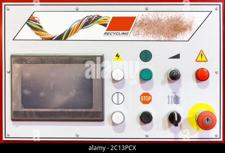 Control panel of a recycling machine Stock Photo