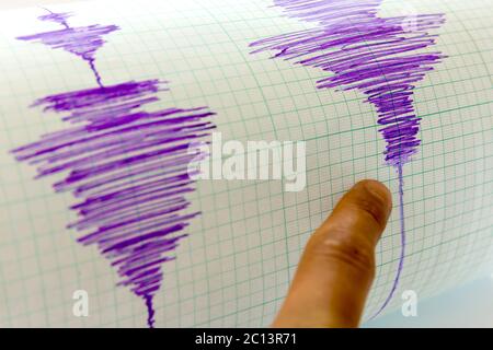 Seismological device sheet - Seismometer Stock Photo