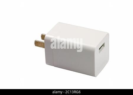 isolated plug with usb on white background Stock Photo