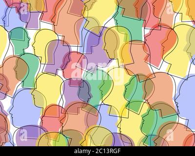 Mental health, illness ,brain development ,medical treatment  concept, shape of  human heads with colorful colors   , vector illustration Stock Vector