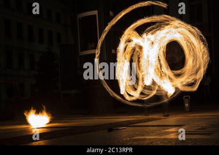 Earth hour fire show circle Stock Photo