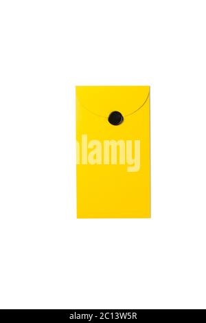 isolated yellow closed envelope on white background Stock Photo