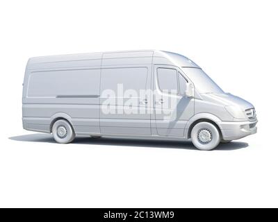 3d White Delivery Van Icon Stock Photo