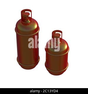 Propane gas cylinder isolated on a white background . 3d illustration Stock Photo