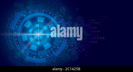 blue background technology concept, digital abstract vector design, network  internet connect. Stock Vector