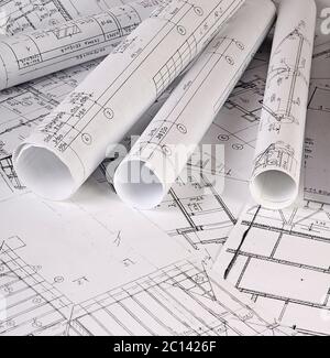 The projects of houses a background Stock Photo