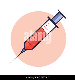 Injection vector illustration. Health icon concept isolated. Flat cartoon style Stock Vector