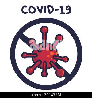 Stop virus vector illustration. Corona virus. Flat cartoon style Stock Vector