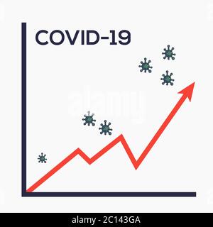 Economy graph chart down because corona virus. Corona crisis. Vector Illustration Stock Vector