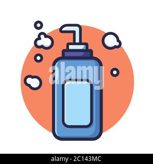 Liquid soap or hand sanitizer vector illustration. Health icon concept isolated. Flat cartoon style Stock Vector