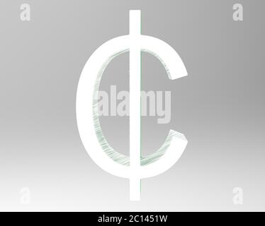 Cent symbol sign isolated centas sent   3d render Stock Photo