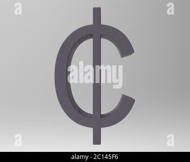 Cent symbol sign isolated centas sent   3d render Stock Photo
