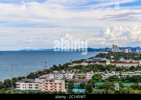 Cha Am waterfront looking towards Hua Hin Thailand Stock Photo