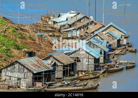 Floating village in Cambodia Stock Photo