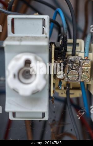 Electrical system Clamping connection Stock Photo