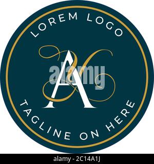abstract logo design about AY A Y Letter in vector illustration.minimalist logo Stock Vector