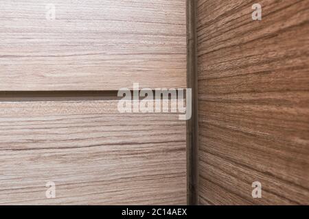 Surface texture of artificial wood wall made of substitute material Stock Photo