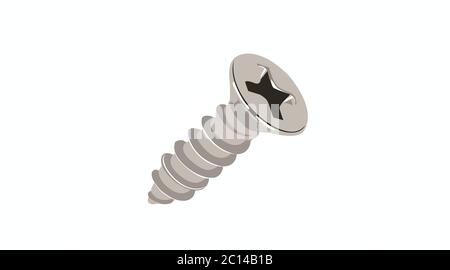 Vector Isolated Illustration of a Screw Stock Vector