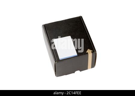 isolated old black box on white background Stock Photo