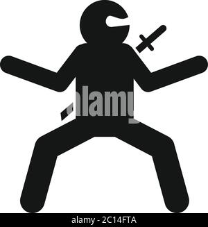 Ninja icon. Simple illustration of ninja vector icon for web design isolated on white background Stock Vector