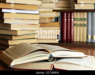 Many old books combined by a heap Stock Photo
