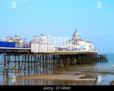 EASTBOURNE, EAST SUSSEX, UK. MARCH 20, 2015.  The end of the pier in close up at dusk in March at Eastbourne in Sussex, UK. Stock Photo