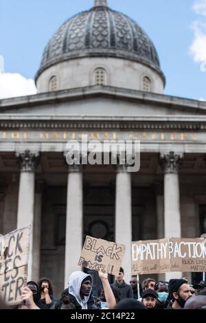 Whitehall, London, UK. 13th June 2020. Thousands of Democratic Football Lads Alliance, EDL protesters and far-right groups gather in Whitehall to demo Stock Photo