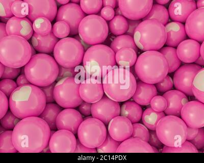 Ball with shape heart for valentines card. 3D rendering Stock Photo