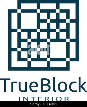 tile wall logo icon for carpet, floor, ceramic industry. hexagon square abstract symbol. minimal sign concept design template vector illustration. Stock Vector
