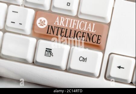 Conceptual hand writing showing Artificial Intelligence. Concept meaning programmed to think like and mimic his actions Stock Photo