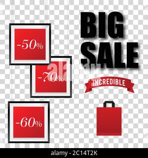 big sale banner with picture frame illustration Stock Vector