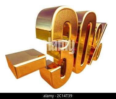 3d Gold 30 Percent Discount Sign Stock Photo