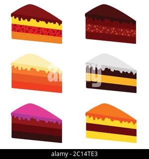 cake vector illustration in color on white Stock Vector