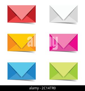 letter envelope illustration in colorful Stock Vector