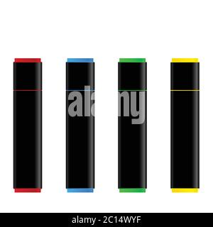 marker pens set color illustration art on white background Stock Vector
