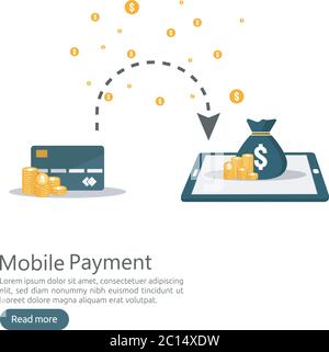 internet online mobile payment service concept. business money purchasing. shopping transaction method. electronic digital fund transfer. phone Stock Vector