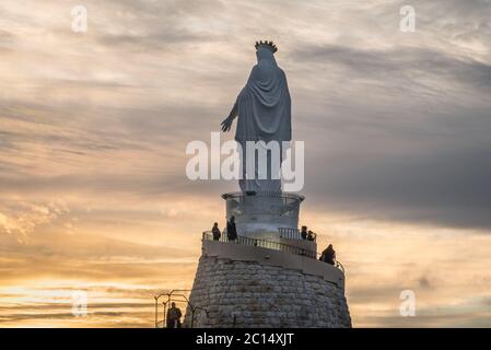 Statue in Our Lady of Lebanon Marian shrine and a pilgrimage site in Harissa town in Lebanon Stock Photo