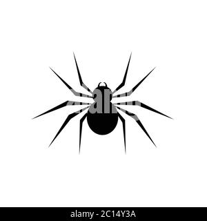 spider in black color vector silhouette on white background Stock Vector