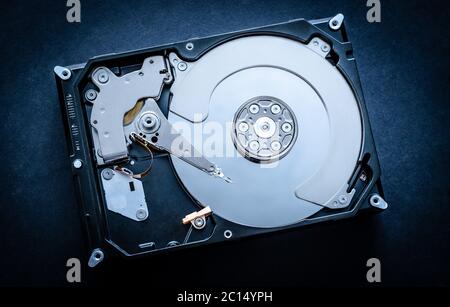 hard drive from the personal computer top view Stock Photo
