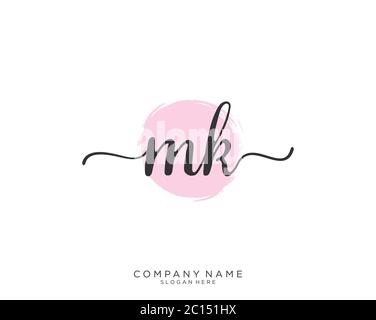 Initial MK letter Logo vector Template. Abstract Letter MK logo Design ...