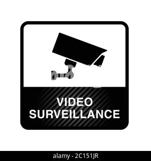 video surveillance icon in black color art illustration Stock Vector