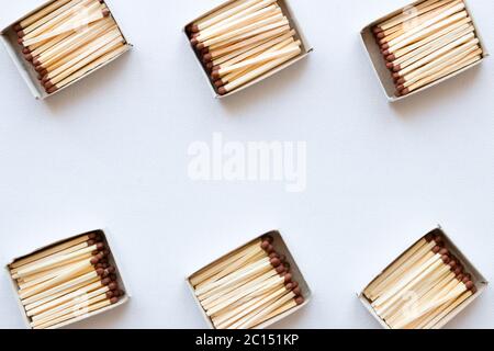 frame of matchboxes with space for text Stock Photo