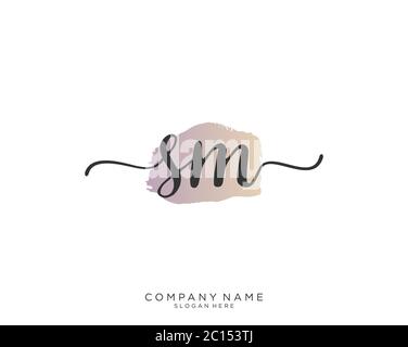 Sm Initial Handwriting Logo Vector Stock Vector Image Art Alamy