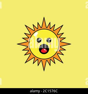 This illustration depicts the sun's mascot. This illustration can be used for various needs both for commercial, educational or personal needs. Stock Vector