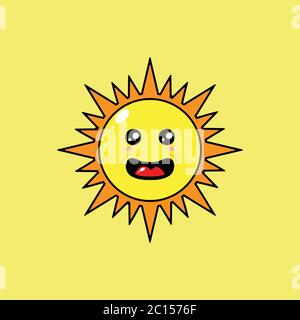 This illustration depicts the sun's mascot. This illustration can be used for various needs both for commercial, educational or personal needs. Stock Vector