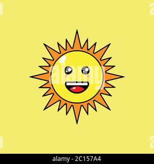 This illustration depicts the sun's mascot. This illustration can be used for various needs both for commercial, educational or personal needs. Stock Vector