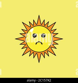 This illustration depicts the sun's mascot. This illustration can be used for various needs both for commercial, educational or personal needs. Stock Vector