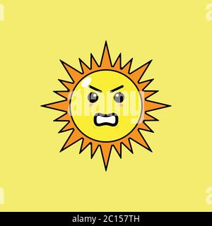 This illustration depicts the sun's mascot. This illustration can be used for various needs both for commercial, educational or personal needs. Stock Vector