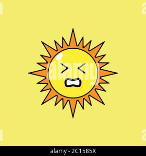 This illustration depicts the sun's mascot. This illustration can be used for various needs both for commercial, educational or personal needs. Stock Vector