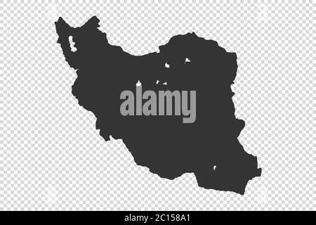 Iran map with gray tone on  png or transparent  background,illustration,textured , Symbols of Iran, vector illusrtation Stock Vector
